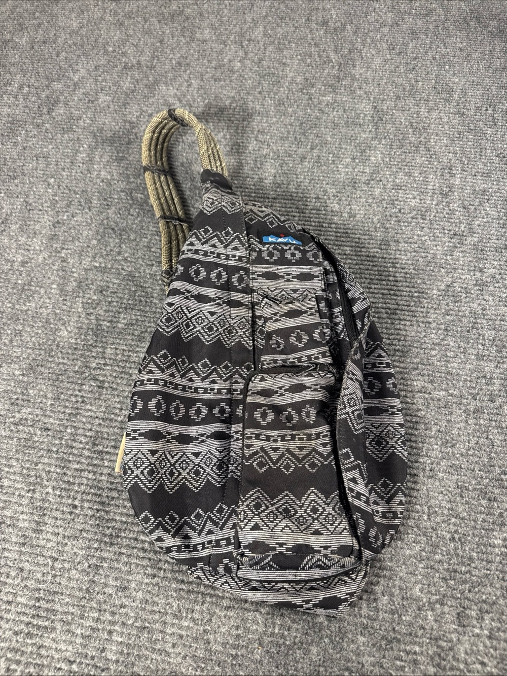 Kavu Rope Sling Bag Black White Aztec Print 25th Anniversary Unisex Gorpcore